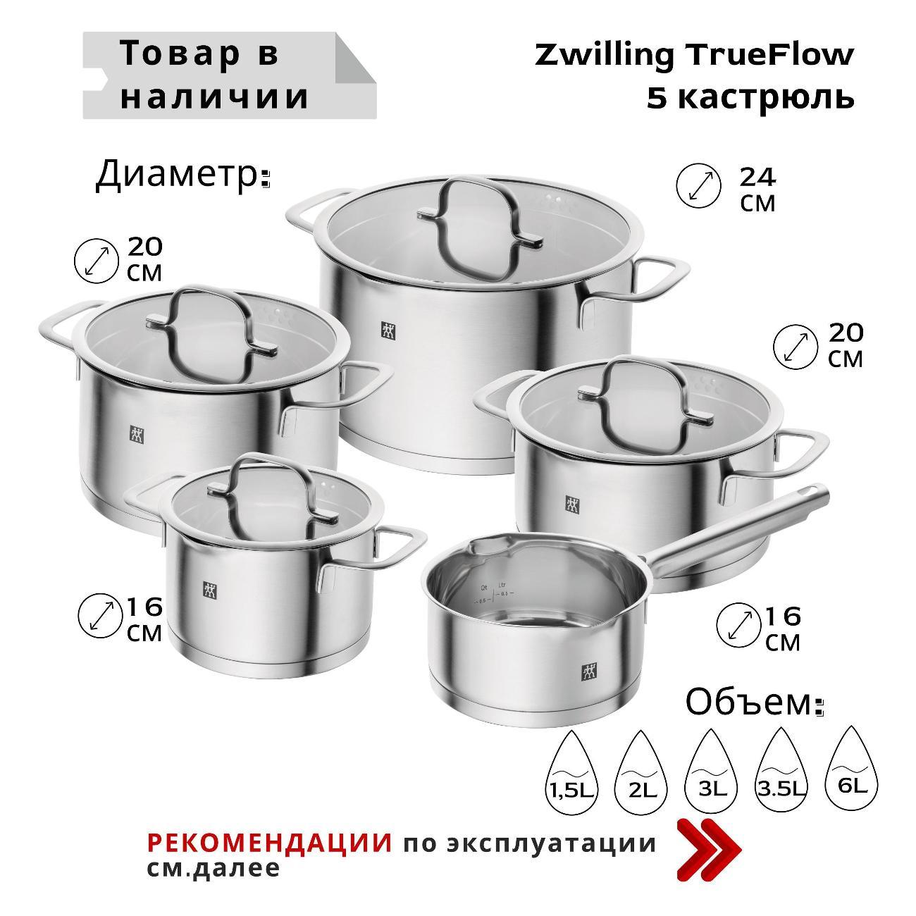 Изображение товара Набор кастрюль, сковород Zwilling 66920-005-0 Изображение товара Набор кастрюль, сковород Zwilling 66920-005-0