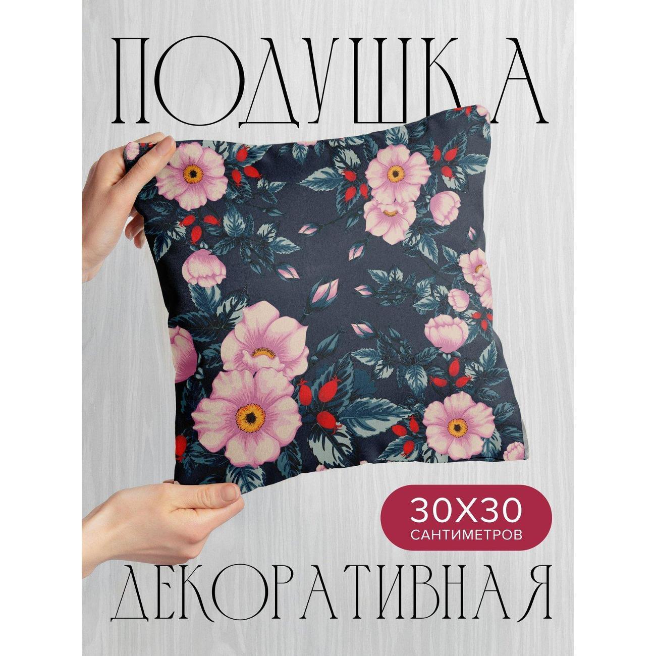 Изображение товара Подушка PrintyFull Розовые цветы FP3378392, 30*30 см