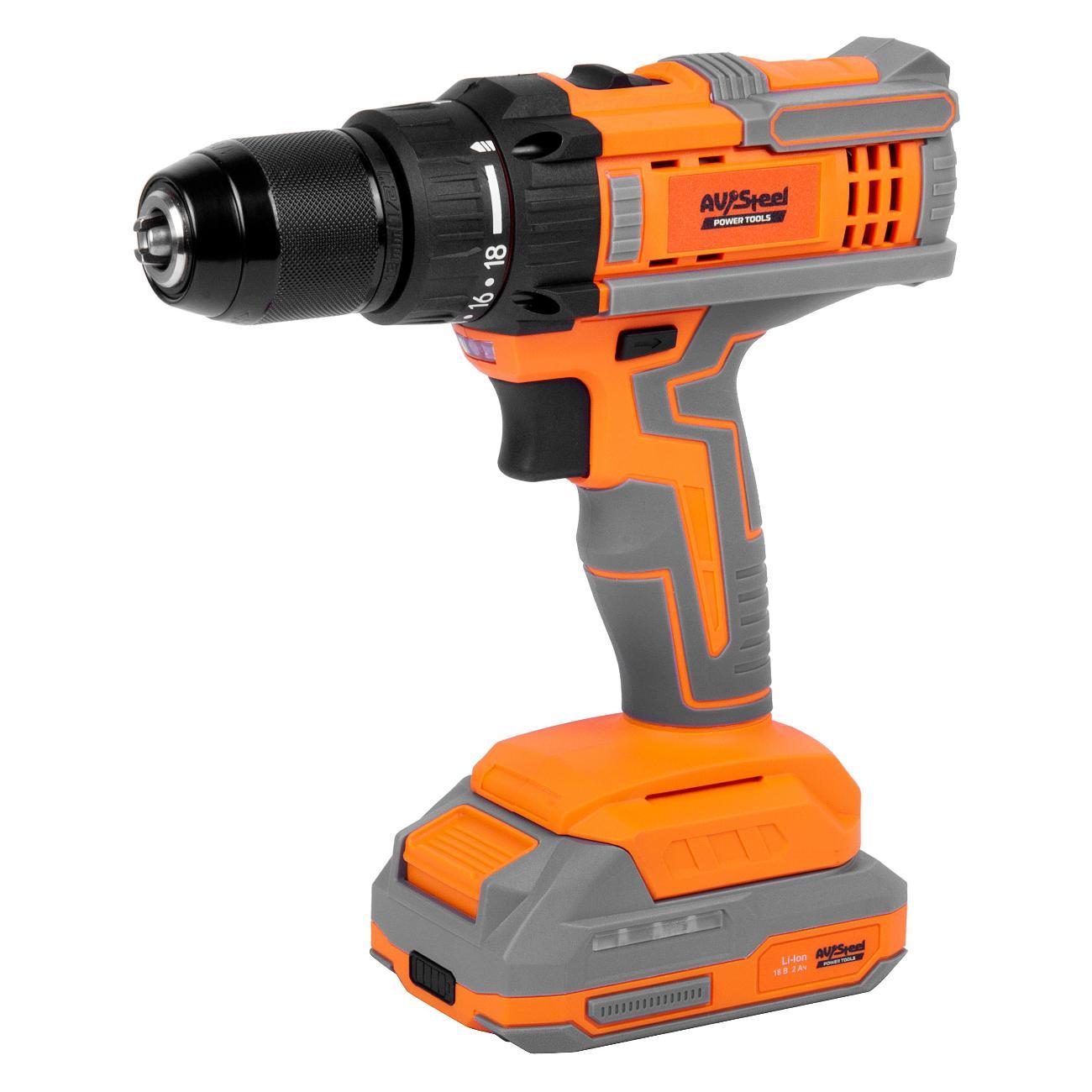 Изображение товара Дрель-шуруповерт AV Steel AV-CD 18/45 2x2Ah
