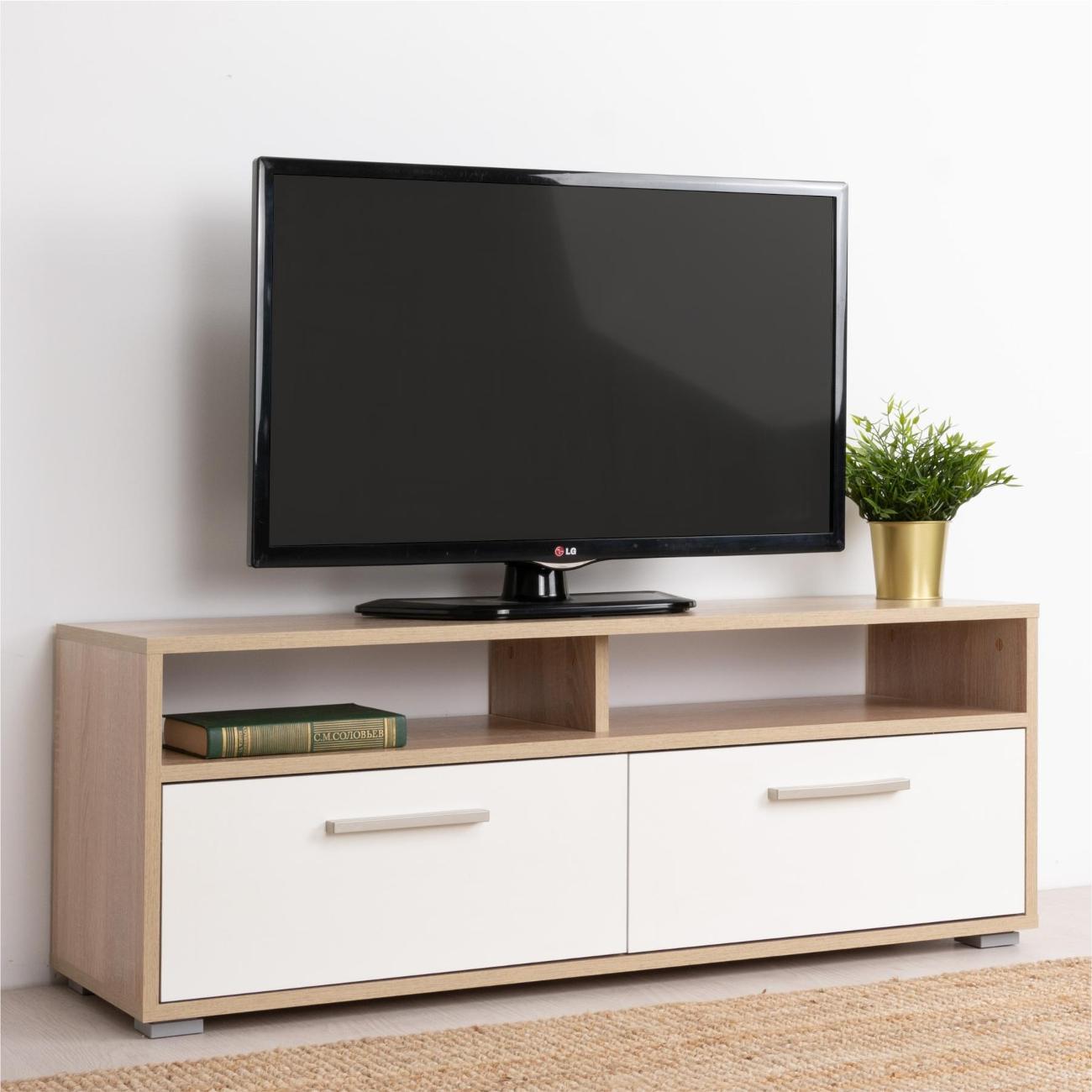 Изображение товара Тумба под телевизор Logium УЛЬТРА 16.56 Дуб сонома, Белый
