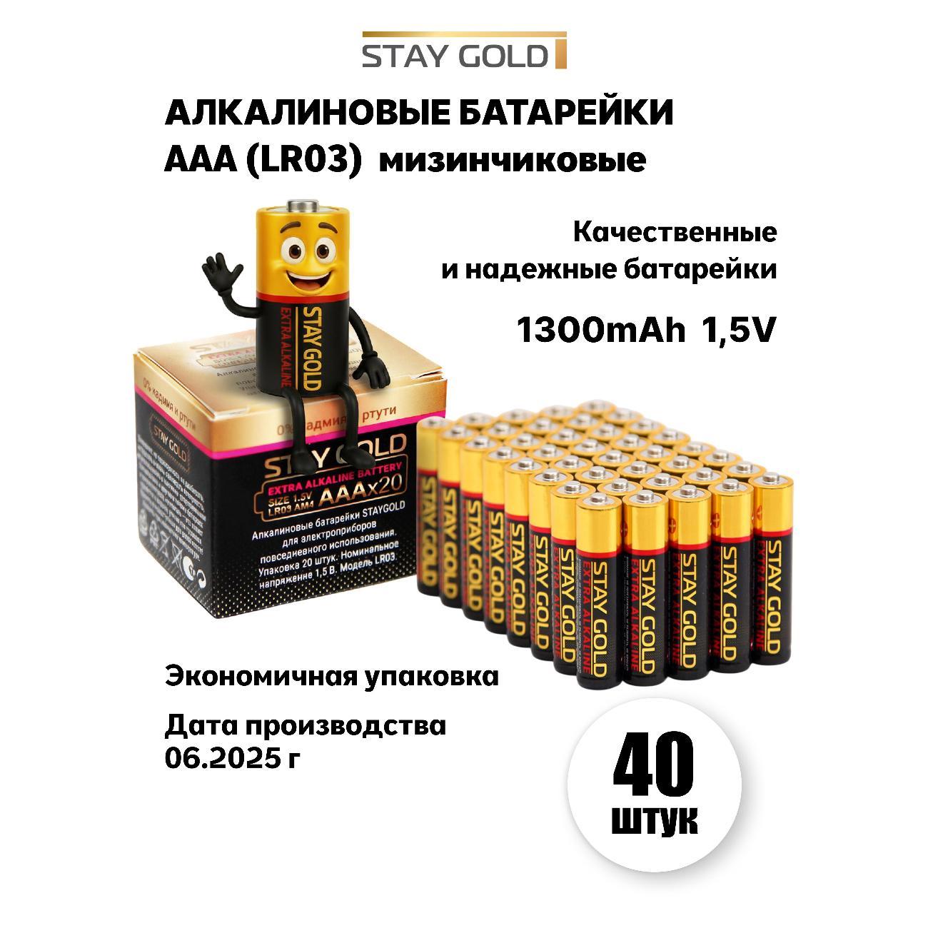Изображение товара Батарейка алкалиновая STAY GOLD SG-AAA-40