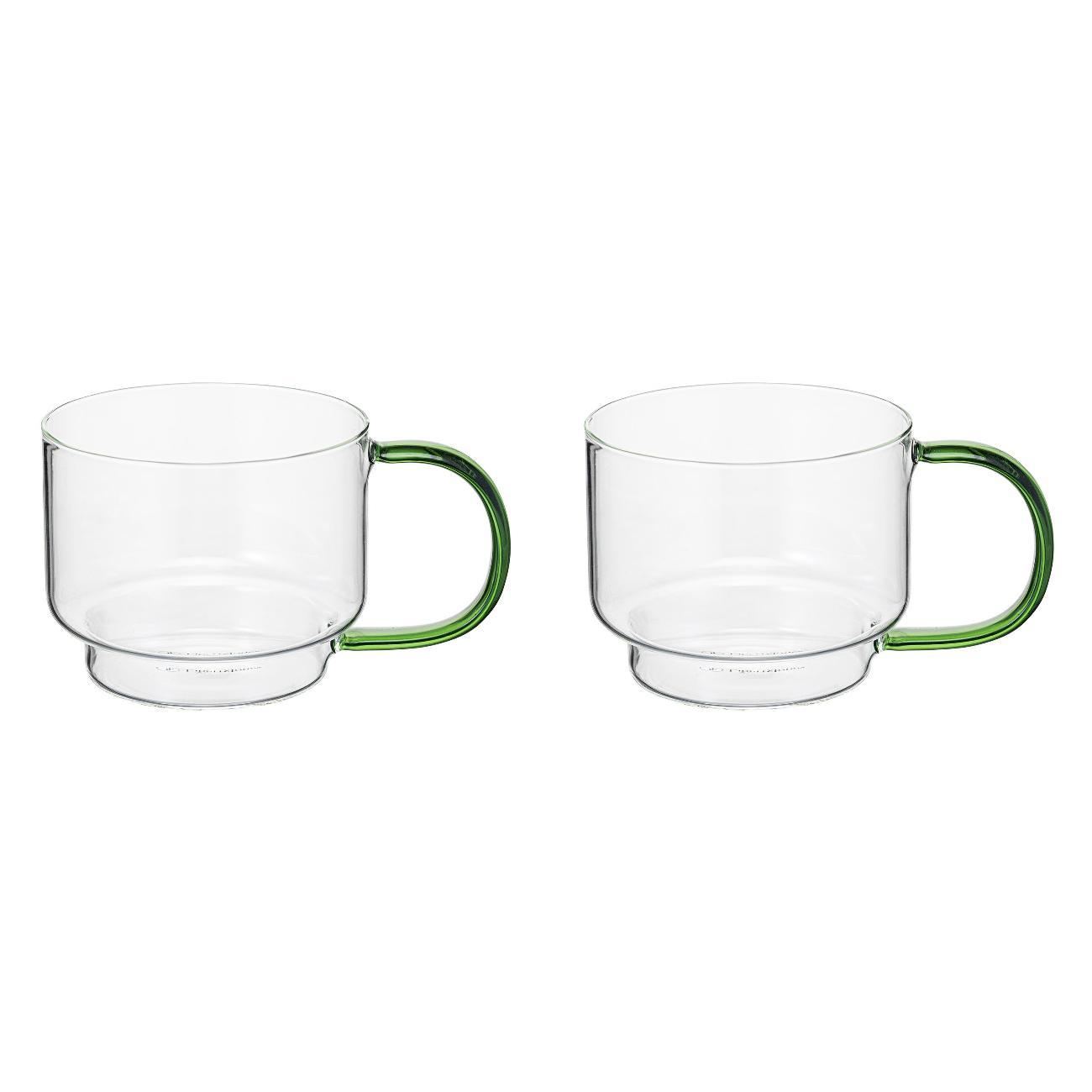 Изображение товара Кружка Liberty Jones Orb, 400 мл, прозрачные/зеленые, 2 шт.