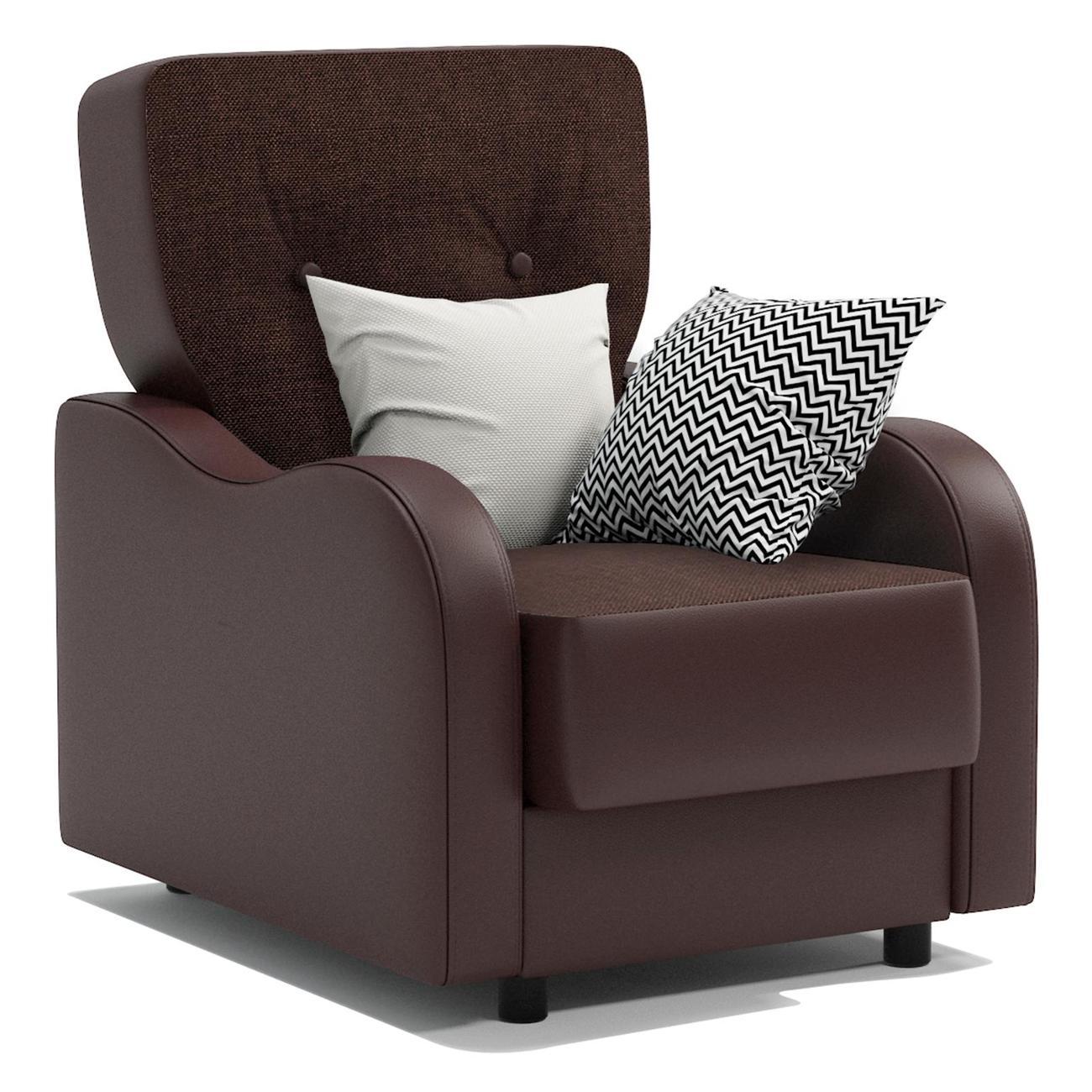 Изображение товара Кресло Шарм-Дизайн Классика В для отдыха рогожка шоколад и экокожа Изображение товара Кресло Шарм-Дизайн Классика В для отдыха рогожка шоколад и экокожа