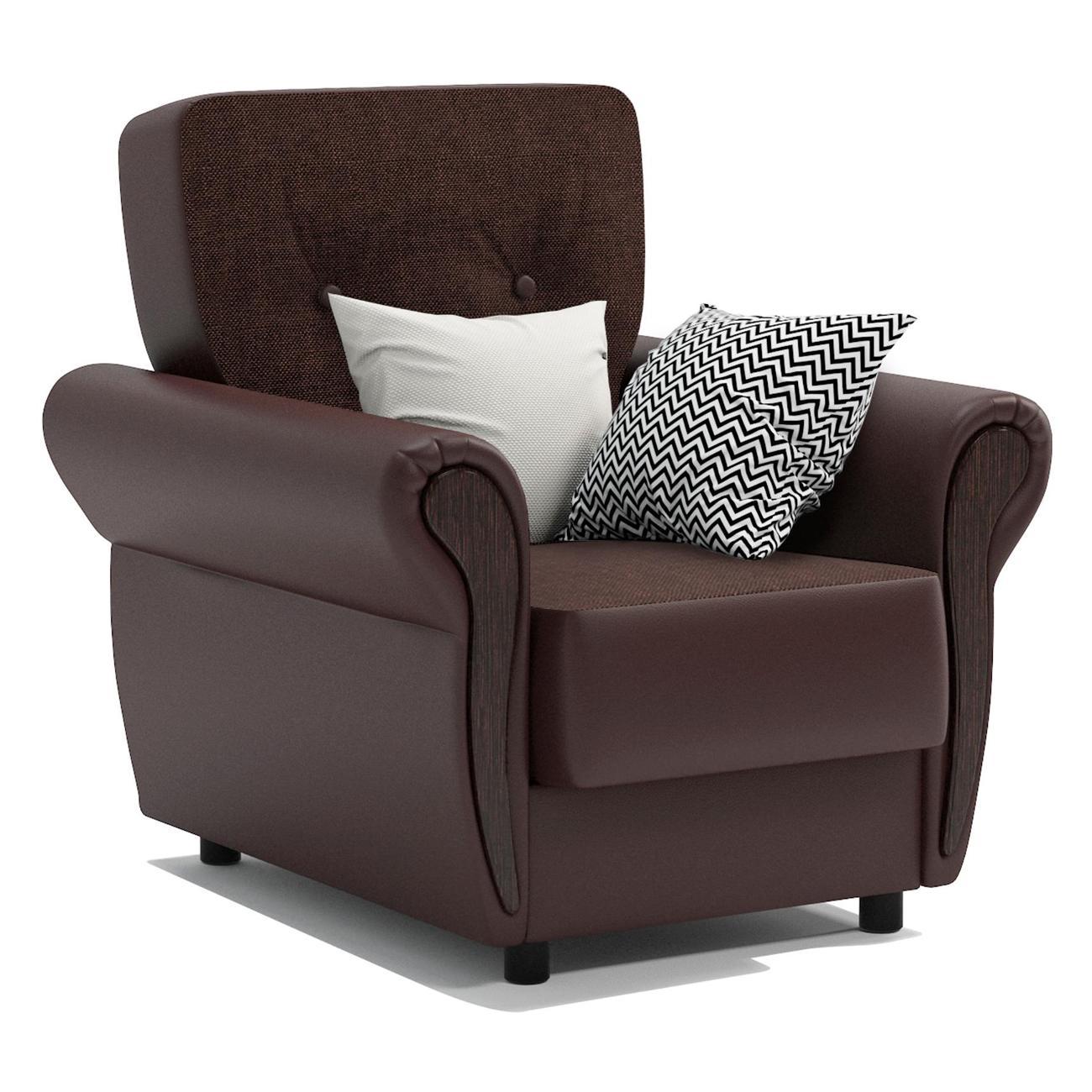 Изображение товара Кресло Шарм-Дизайн Классика М для отдыха рогожка шоколад и экокожа