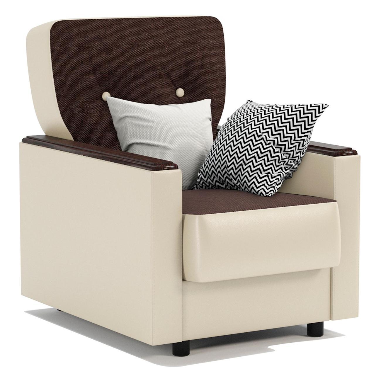 Изображение товара Кресло Шарм-Дизайн Классика Д для отдыха шоколад и экокожа беж Изображение товара Кресло Шарм-Дизайн Классика Д для отдыха шоколад и экокожа беж