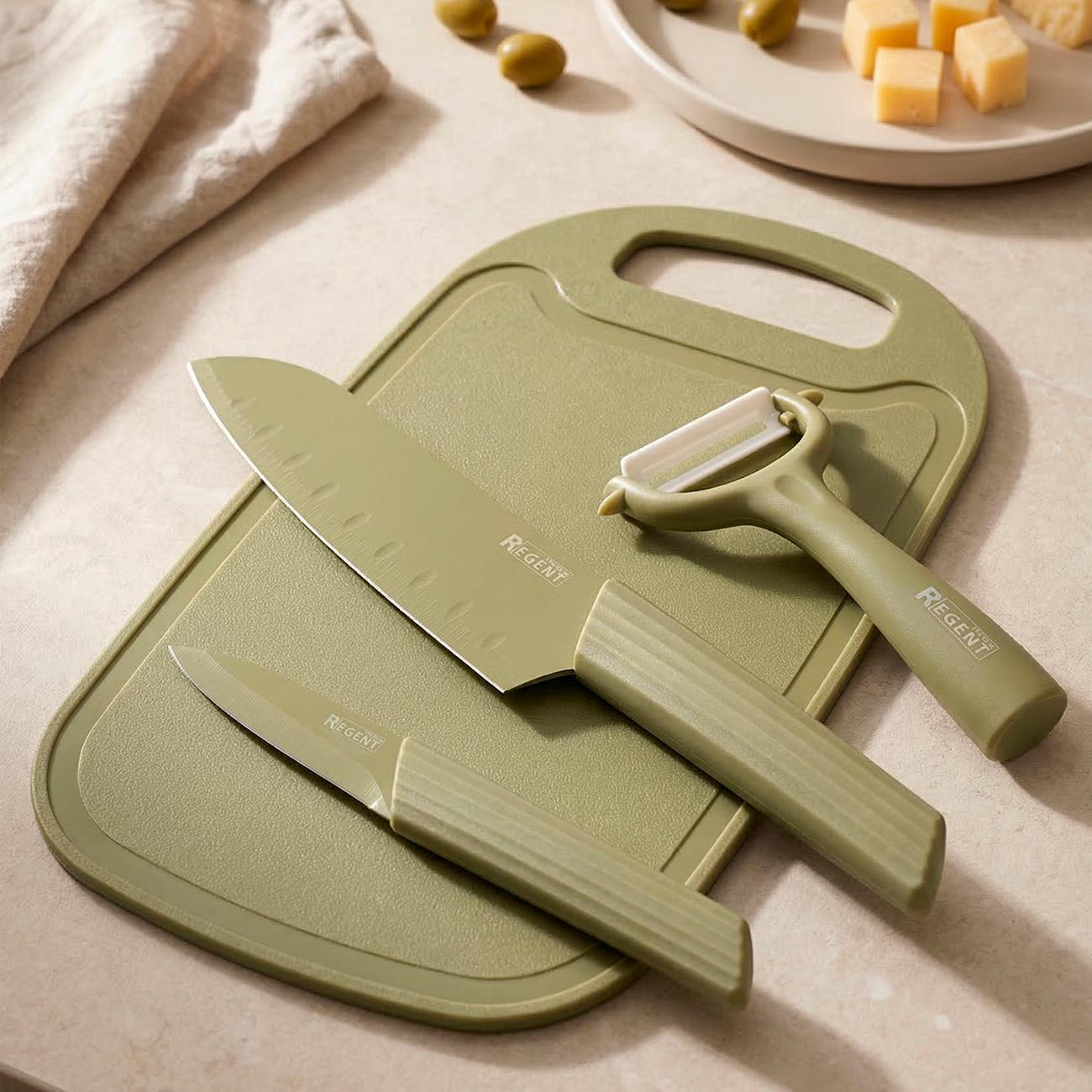 Изображение товара Набор кухонных ножей 4 предмета REGENT inox Oliva