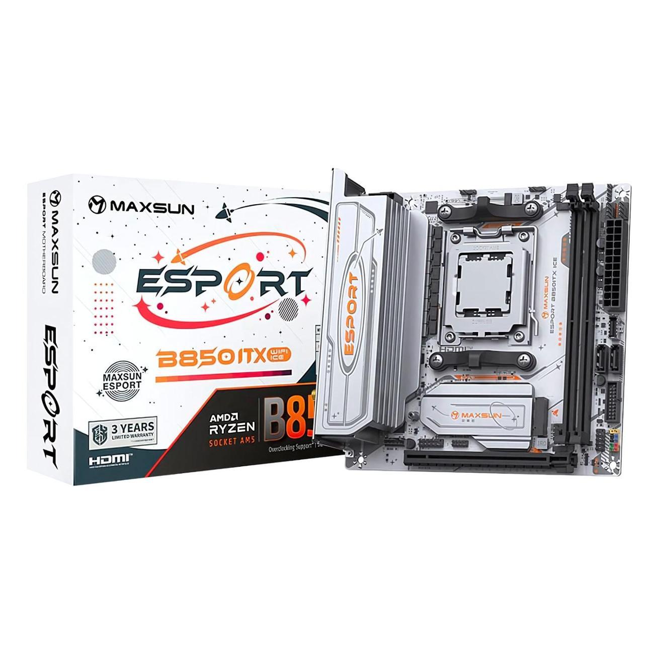 Изображение товара Материнская плата MAXSUN MS-eSport B850ITX WIFI ICE (AM5, ITX)