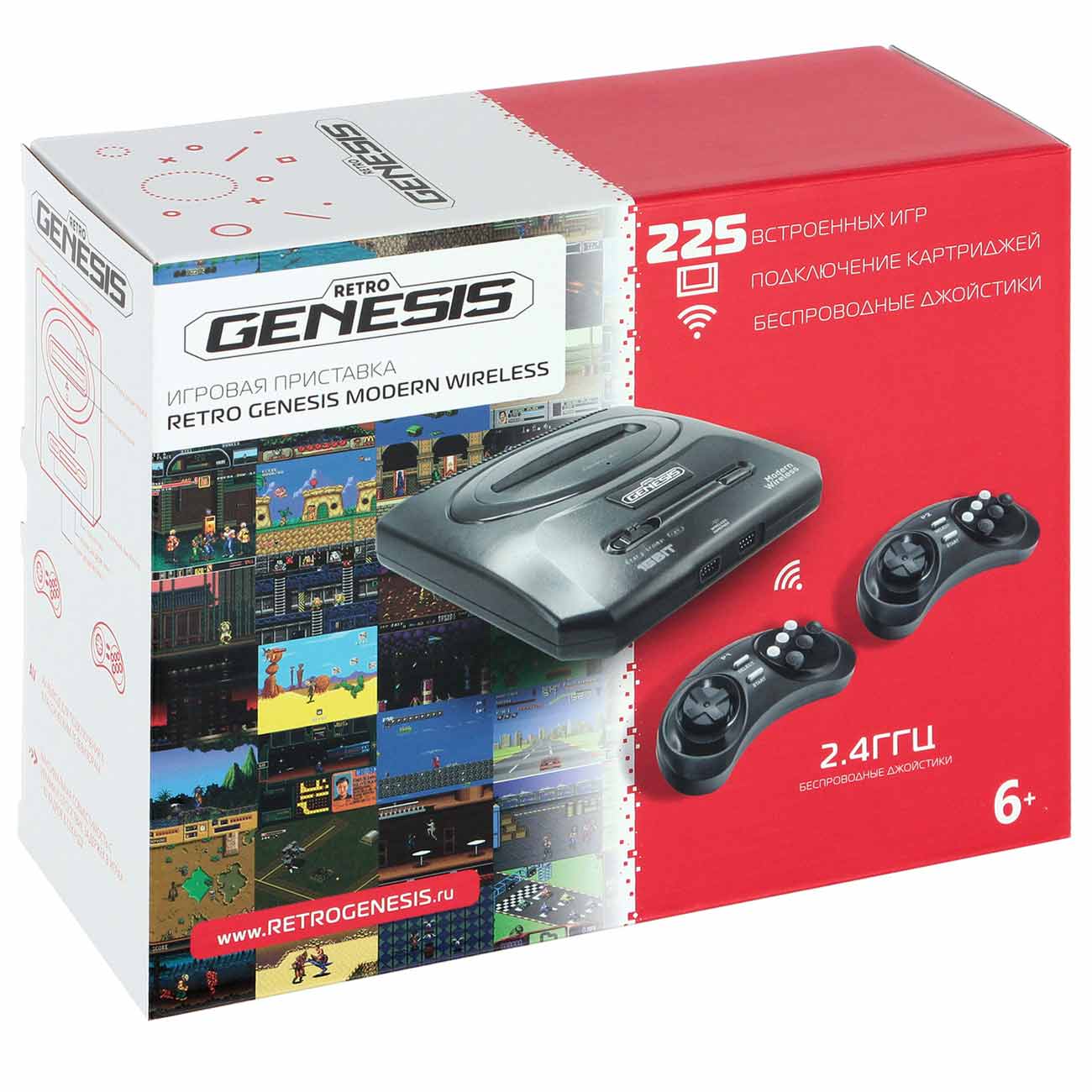 Купить Игровая консоль Retro Genesis Modern Wireless 16 Bit (225 игр,  беспроводные геймпады, RCA) в каталоге интернет магазина М.Видео по  выгодной цене с доставкой, отзывы, фотографии - Москва