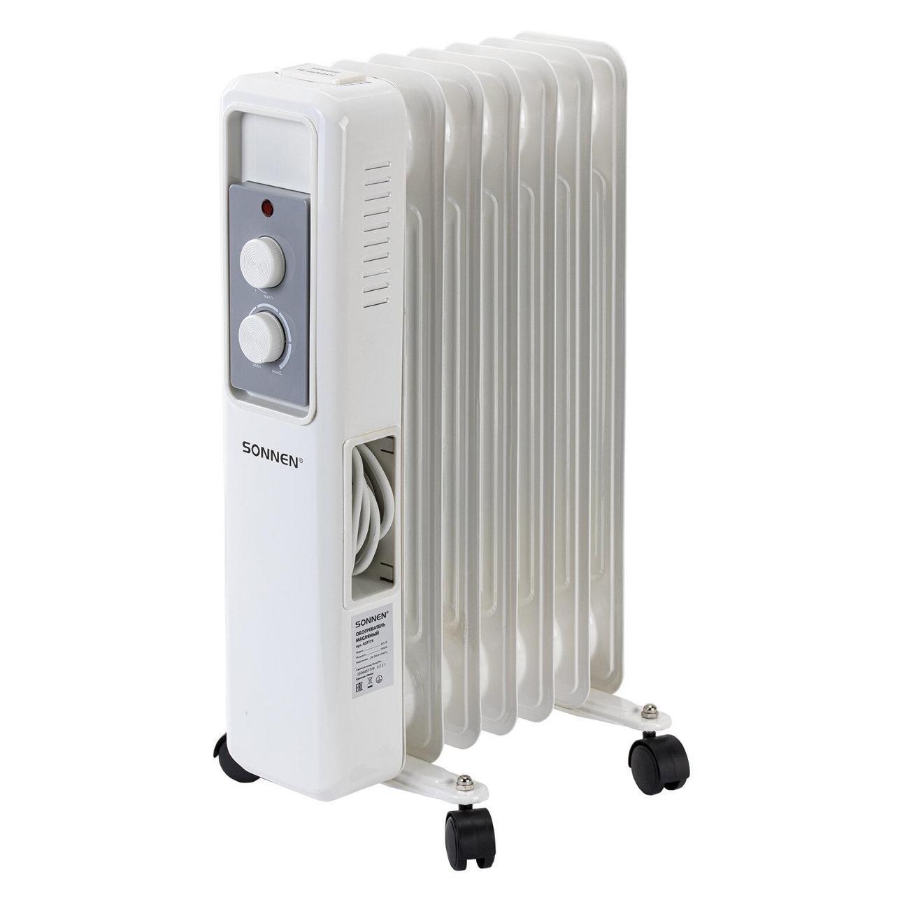 Изображение товара Обогреватель масляный Sonnen DFS-7E белый