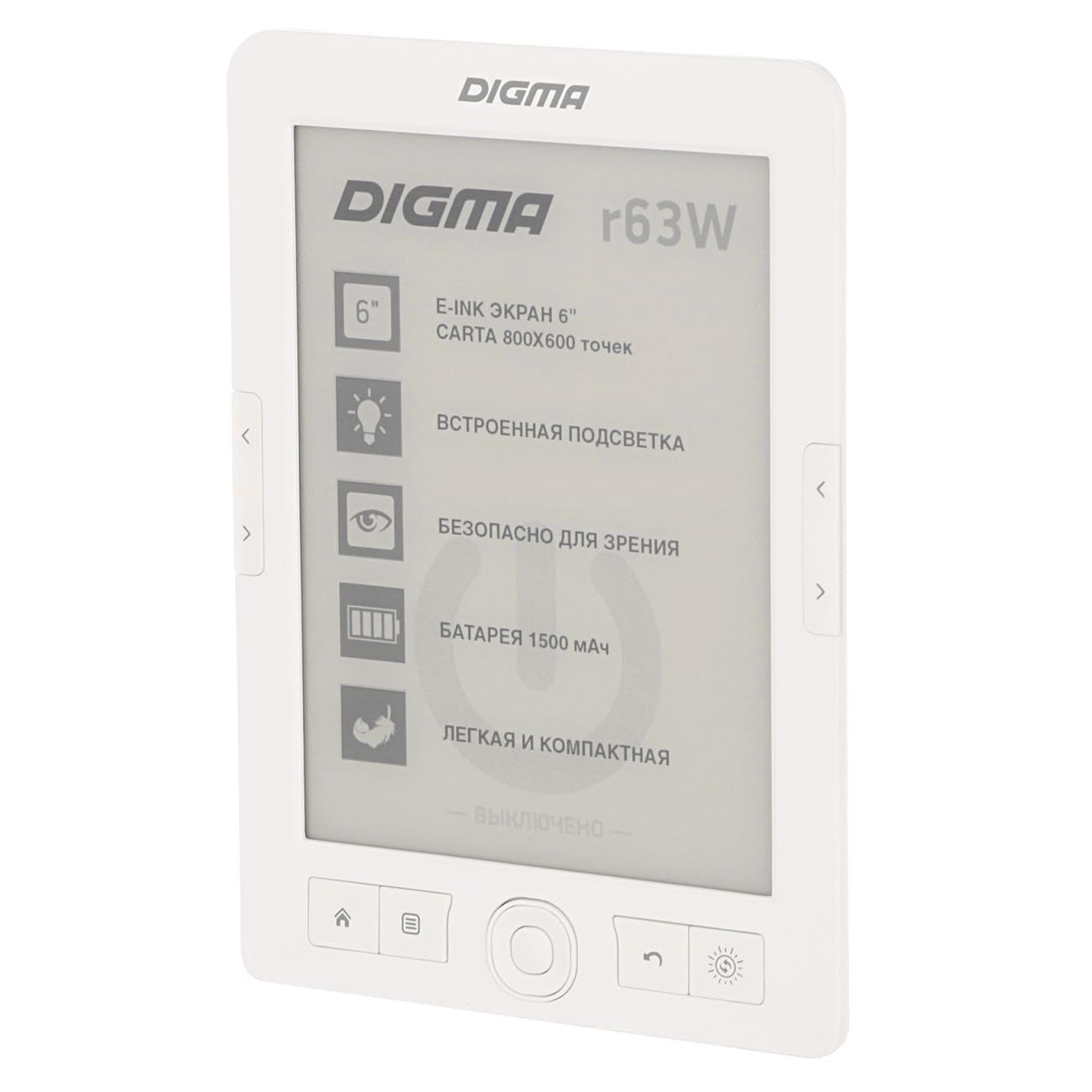 Купить Электронная книга Digma R63W White в каталоге интернет магазина  М.Видео по выгодной цене с доставкой, отзывы, фотографии - Москва