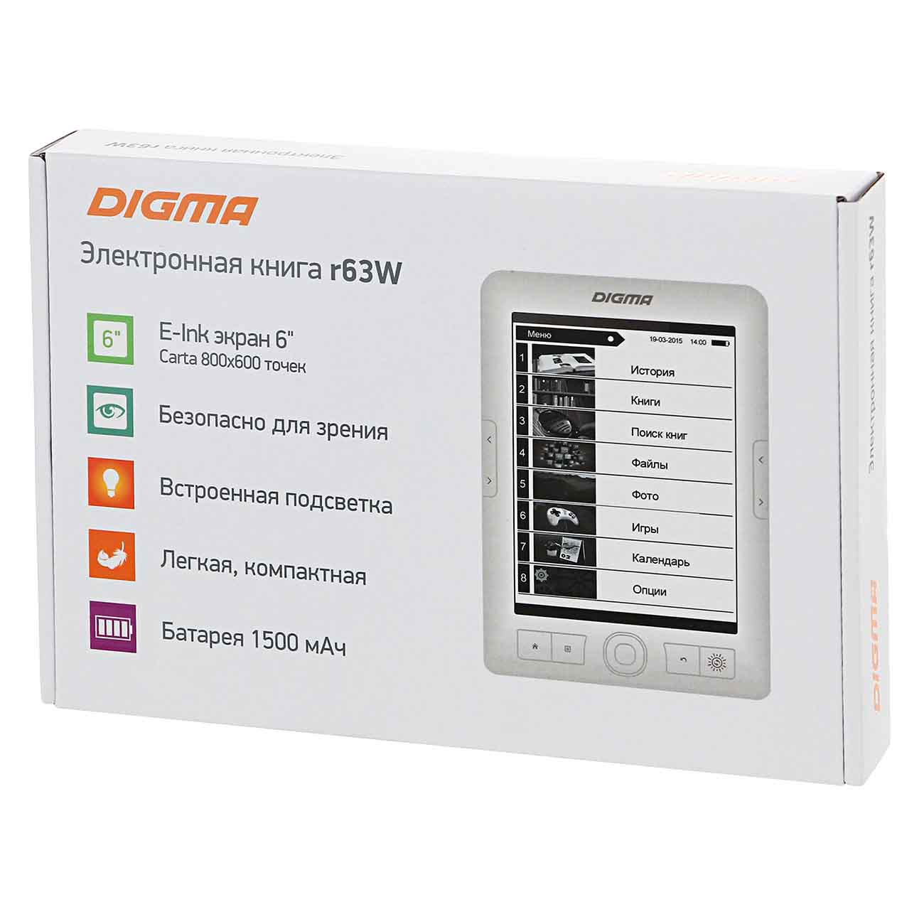 Купить Электронная книга Digma R63W White в каталоге интернет магазина  М.Видео по выгодной цене с доставкой, отзывы, фотографии - Москва