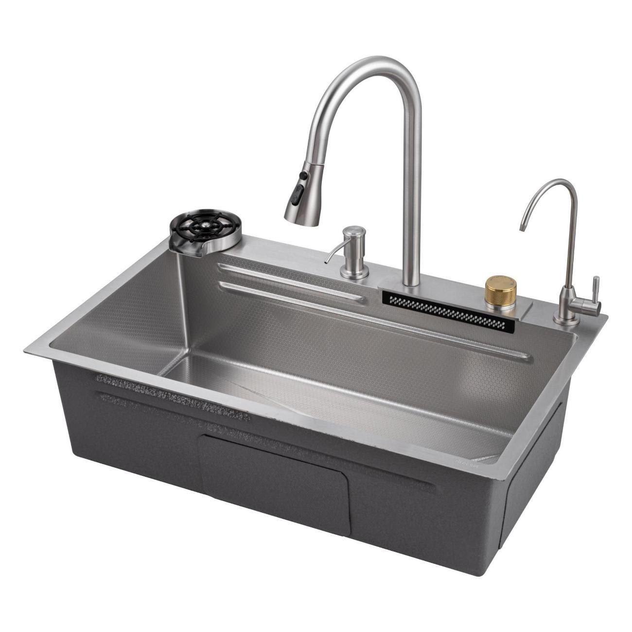 Изображение товара Комплект кухонная мойка и смеситель Savol S-SC003L