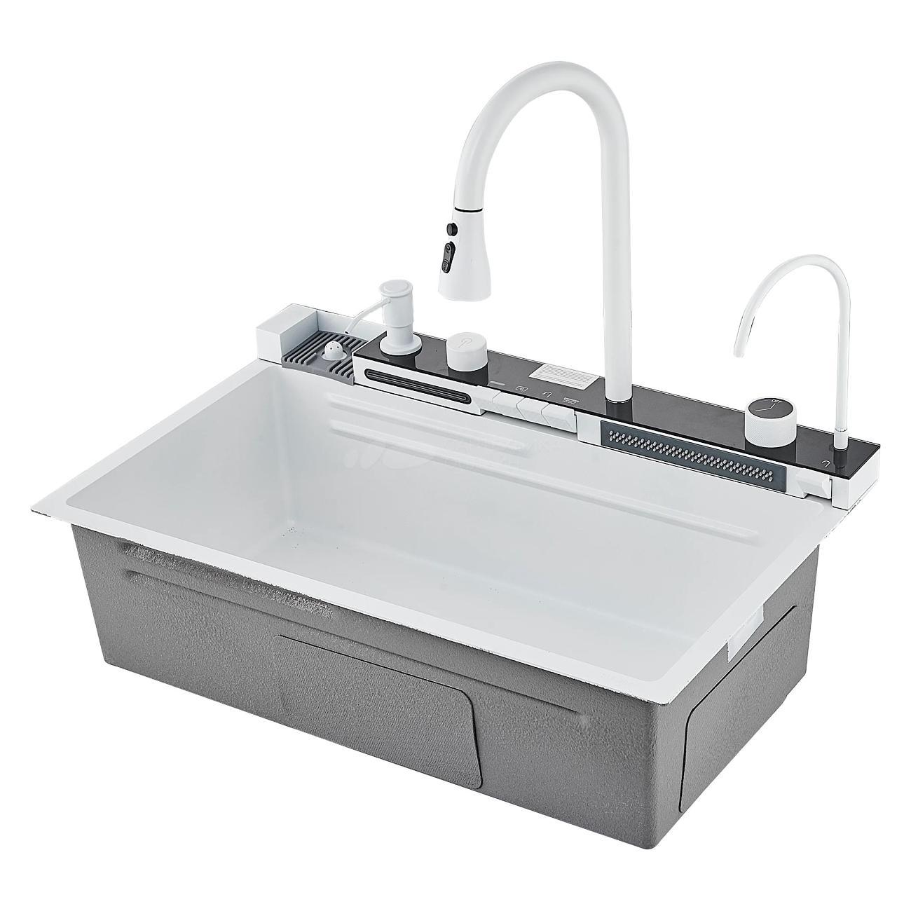 Изображение товара Комплект кухонная мойка и смеситель Savol S-SC001W