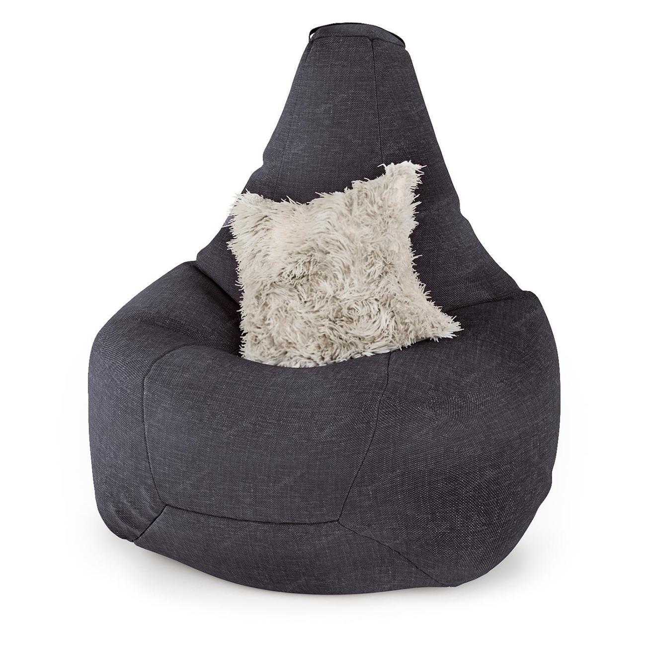 Изображение товара Кресло-мешок Шарм-Дизайн Груша, бескаркасное, пуфик, рогожка серый