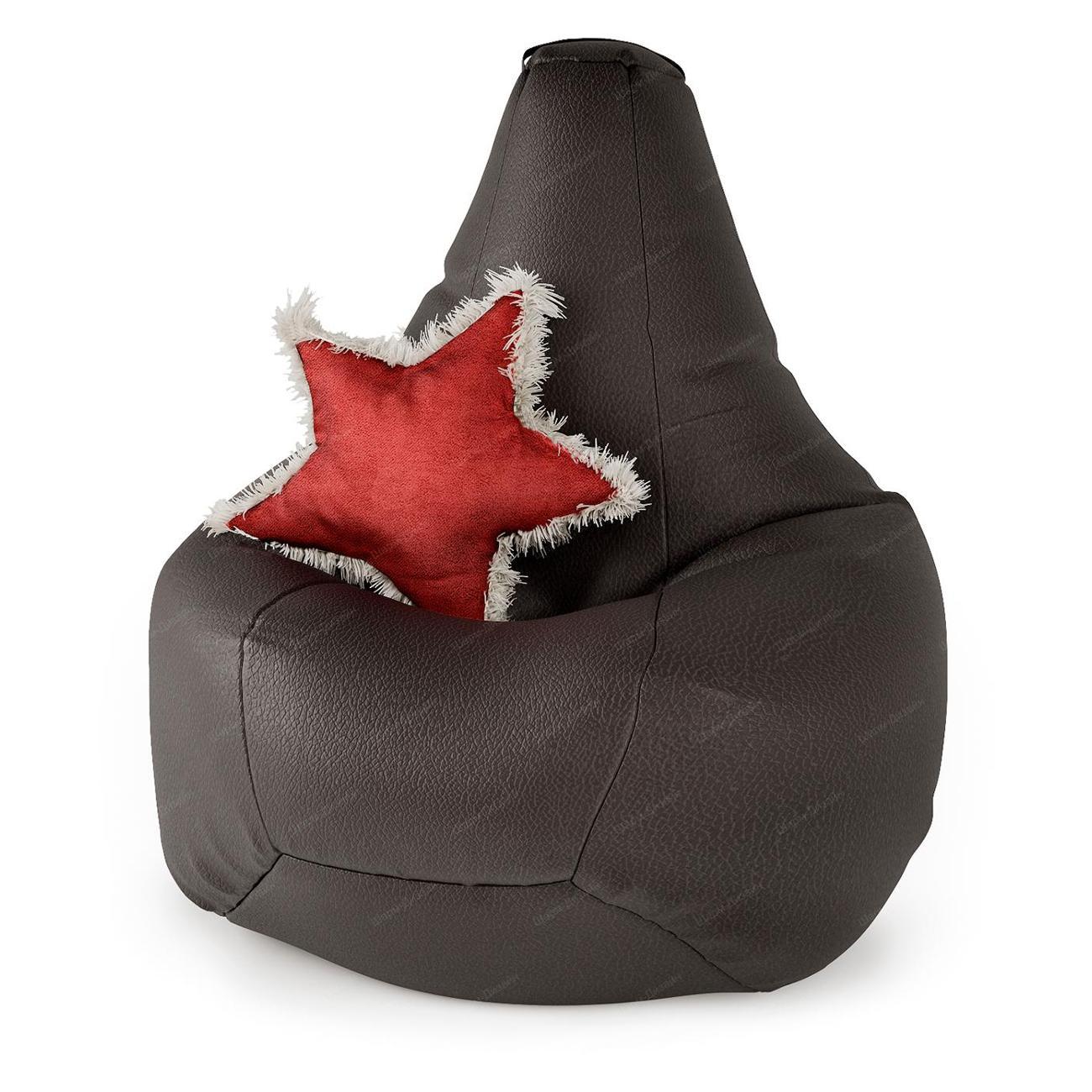 Изображение товара Кресло-мешок Шарм-Дизайн Груша, бескаркасное, пуфик, экокожа коричневый