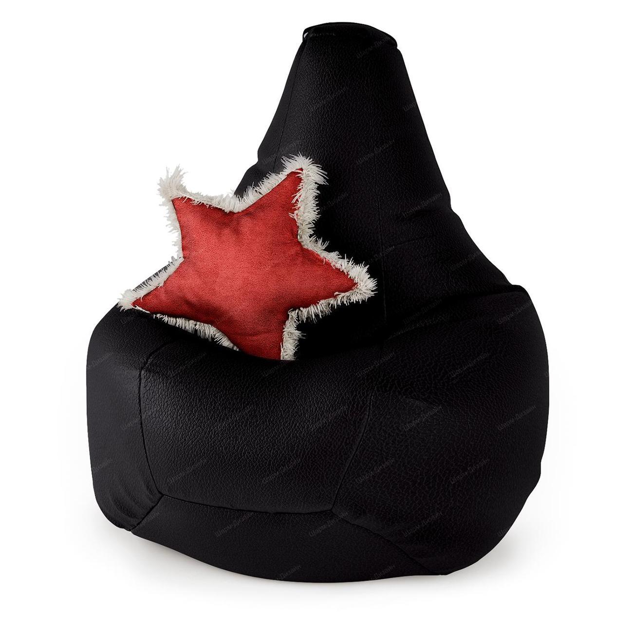 Изображение товара Кресло-мешок Шарм-Дизайн Груша, бескаркасное, пуфик, экокожа черный