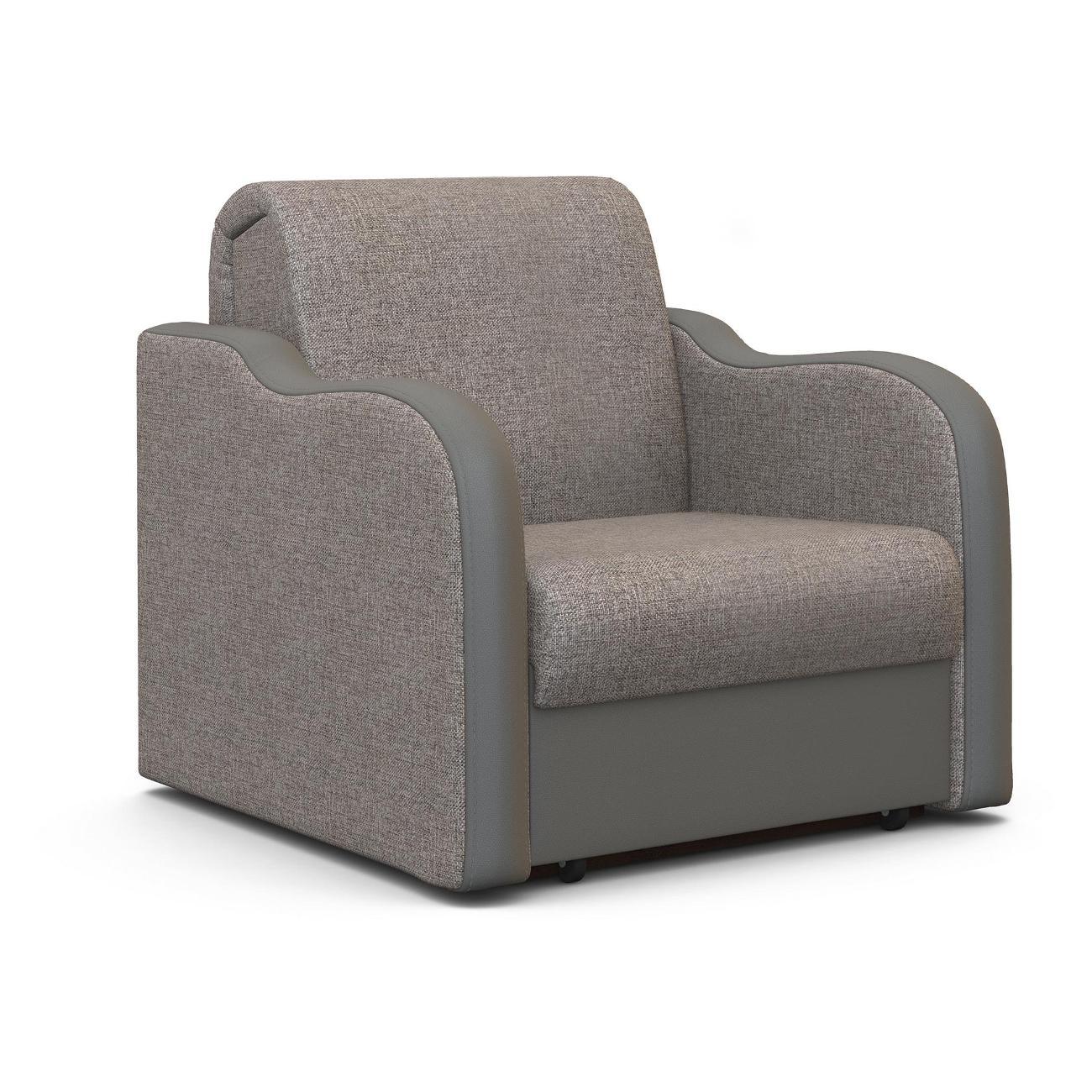 Изображение товара Кресло-кровать Шарм-Дизайн Коломбо 70 аккордеон серый и рогожка бежевый