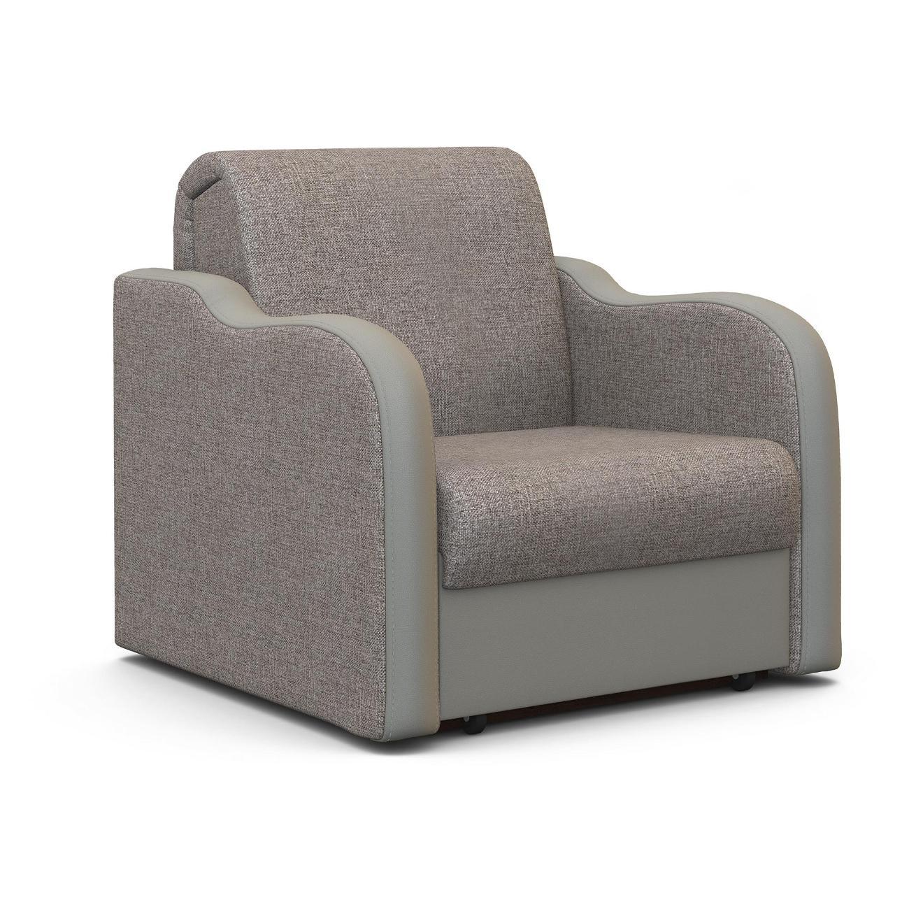 Изображение товара Кресло-кровать Шарм-Дизайн Коломбо 70 аккордеон светло-серый и рогожка беж