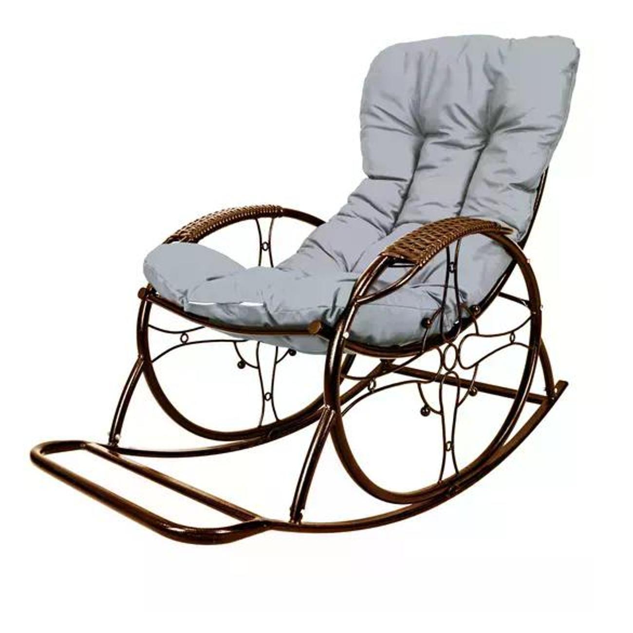 Изображение товара Кресло M-Group Кресло-качалка ЛЮКС коричневое, серая