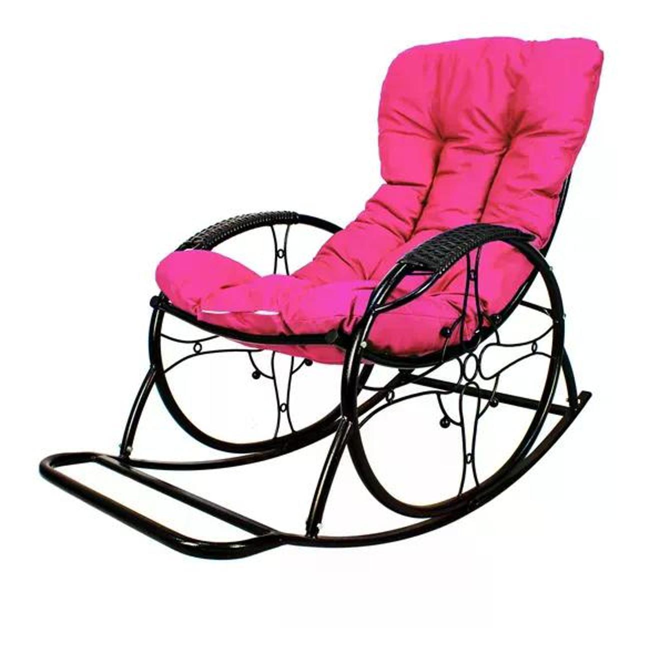 Изображение товара Кресло M-Group Кресло-качалка ЛЮКС черное, розовая Изображение товара Кресло M-Group Кресло-качалка ЛЮКС черное, розовая