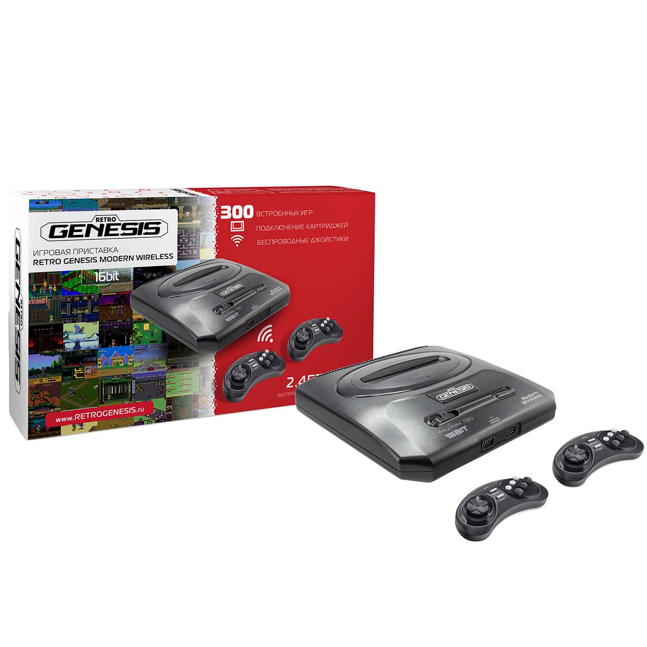 Купить Игровая консоль Retro Genesis Modern Wireless 16Bit (300 игр,  беспроводные геймпады, RCA) в каталоге интернет магазина М.Видео по  выгодной цене с доставкой, отзывы, фотографии - Москва