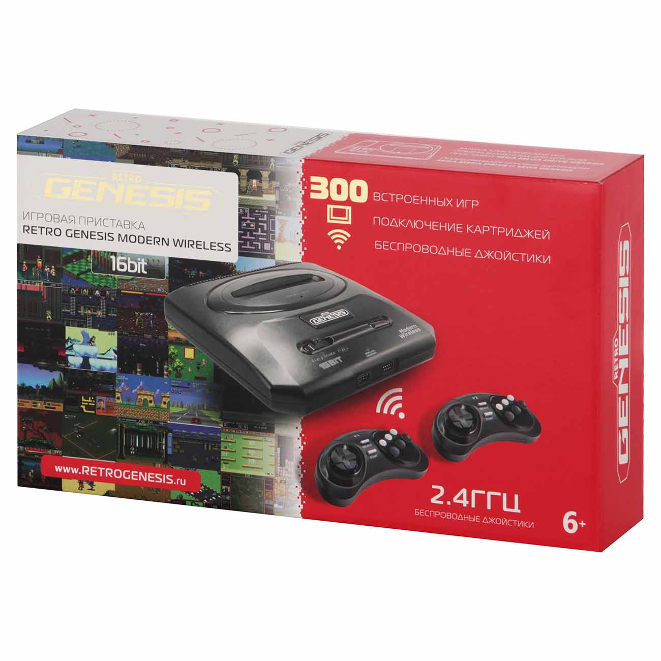 Купить Игровая консоль Retro Genesis Modern Wireless 16Bit (300 игр,  беспроводные геймпады, RCA) в каталоге интернет магазина М.Видео по  выгодной цене с доставкой, отзывы, фотографии - Москва