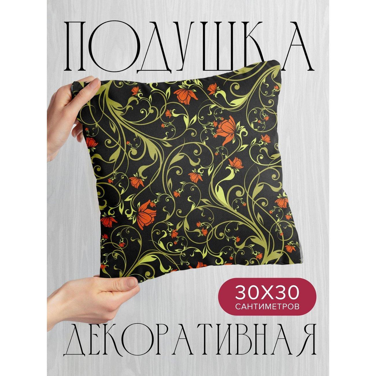 Изображение товара Подушка PrintyFull Черный фон с золотыми FP983889