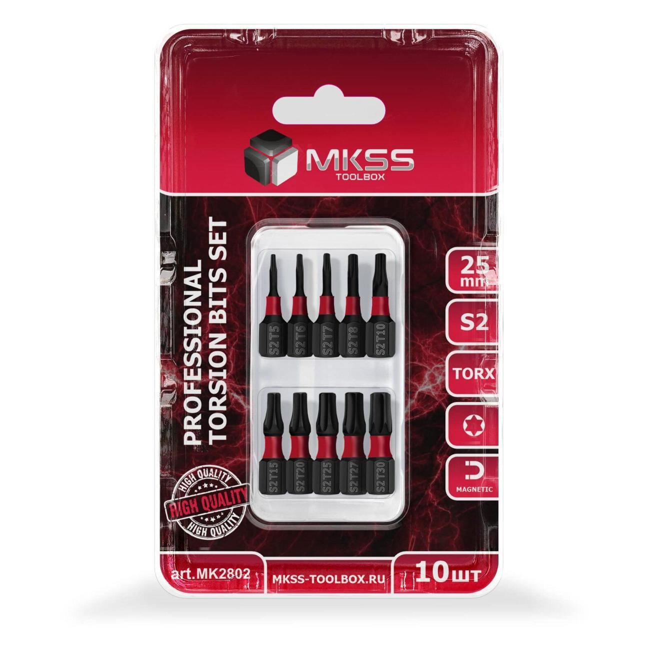 Изображение товара Бита MKSS Набор торсионных бит TORX 25мм (10 шт) MKSS
