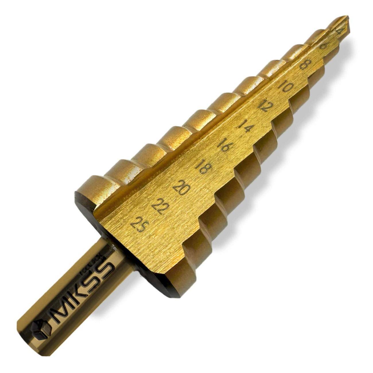 Изображение товара Сверло MKSS ступенчатое по металлу HSS TiN 4-25мм MKSS