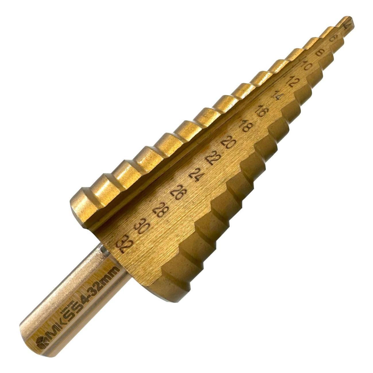Изображение товара Сверло MKSS ступенчатое по металлу HSS TiN 4-32мм MKSS