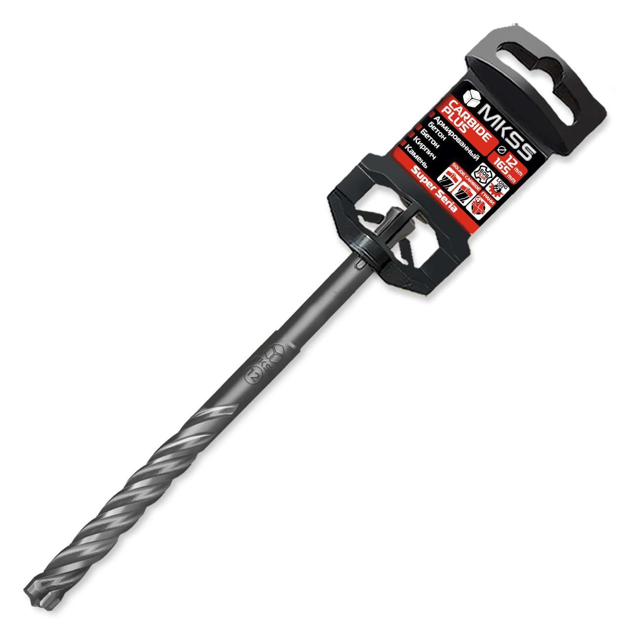 Изображение товара Бур MKSS Бур по арм бетону Carbide Plus 12x165мм SDS-plus