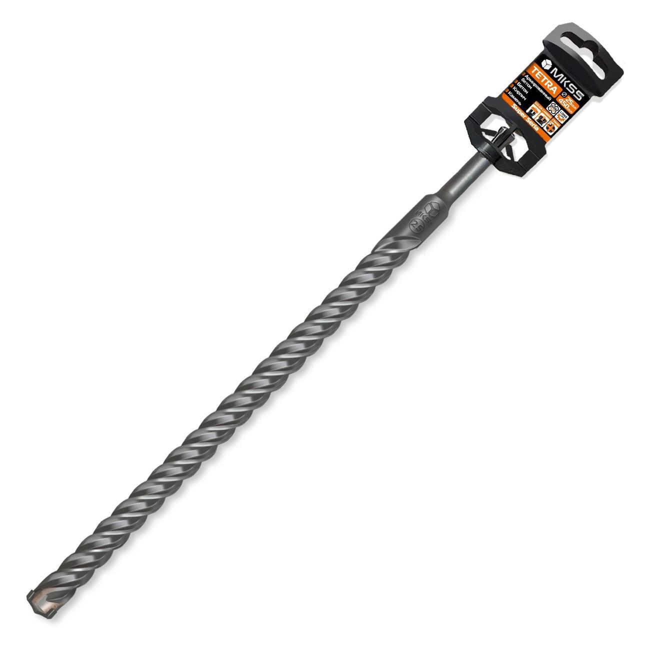 Изображение товара Бур MKSS Бур по арм бетону Tetra 25x450мм SDS-plus MKSS Изображение товара Бур MKSS Бур по арм бетону Tetra 25x450мм SDS-plus MKSS