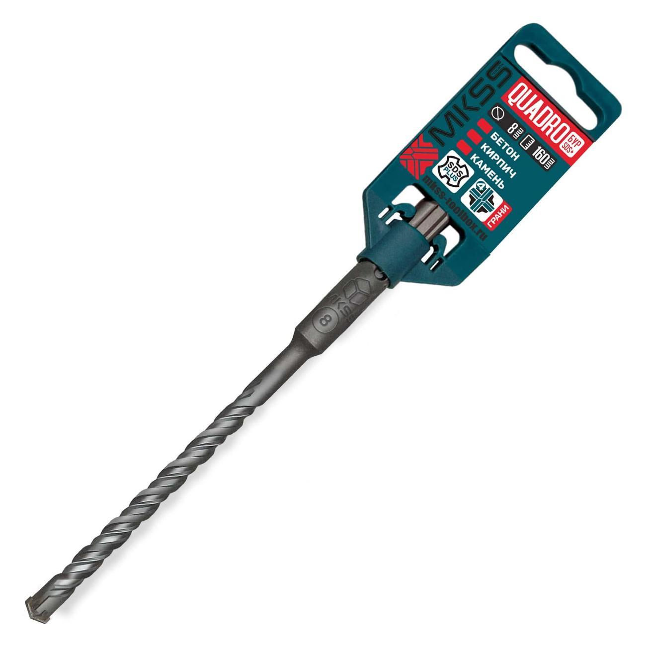 Изображение товара Бур MKSS Бур по бетону Quadro 8x160мм SDS-plus MKSS
