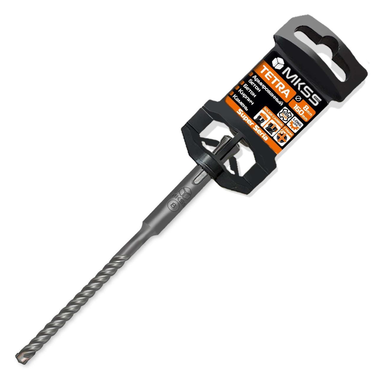 Изображение товара Бур MKSS Бур по арм бетону Tetra 8x160мм SDS-plus MKSS