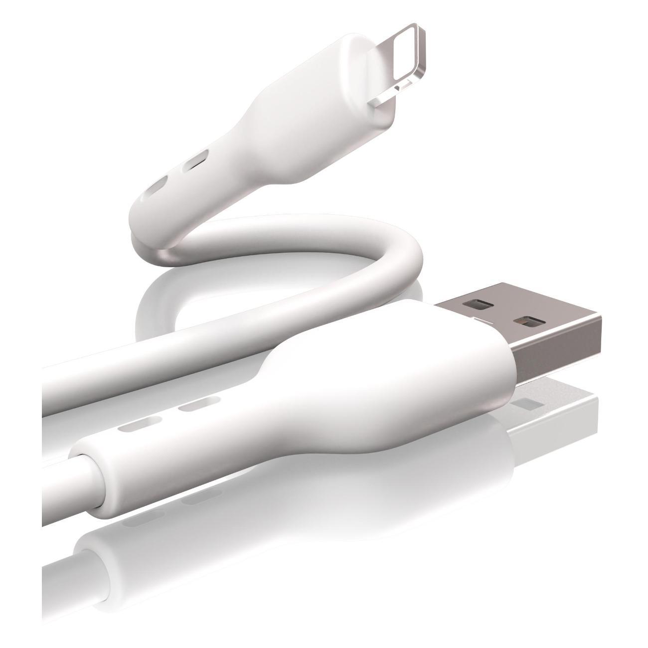 Изображение товара Кабель для смартфона, телефона Wiiix Кабель CB-107-U8(1.0)-W Lightning белый