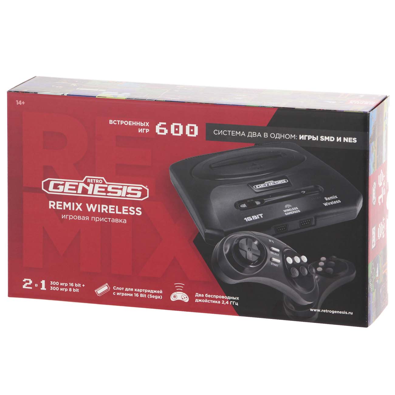 Купить Игровая консоль Retro Genesis Remix Wireless 8+16Bit (600 игр,  беспроводные геймпады, RCA) в каталоге интернет магазина М.Видео по  выгодной цене с доставкой, отзывы, фотографии - Москва