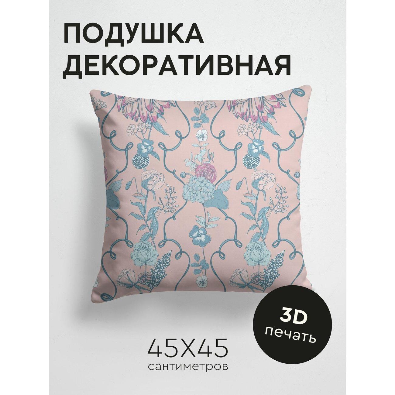 Изображение товара Подушка PrintyFull Цветочный узор с розами FP10487151