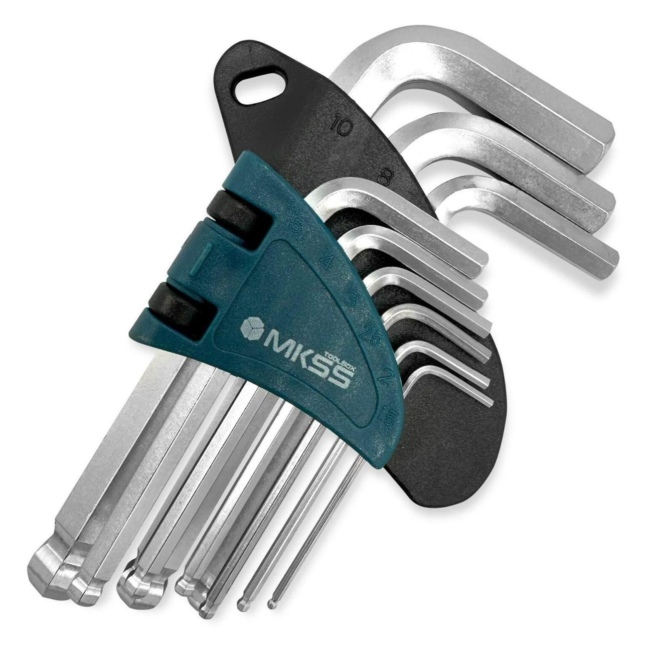 Изображение товара Ключ шестигранный MKSS Набор коротких с шаровым наконечником MKSS