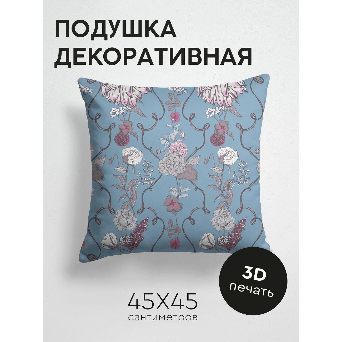 Изображение товара Подушка PrintyFull Цветочный орнамент: розы FP19119875