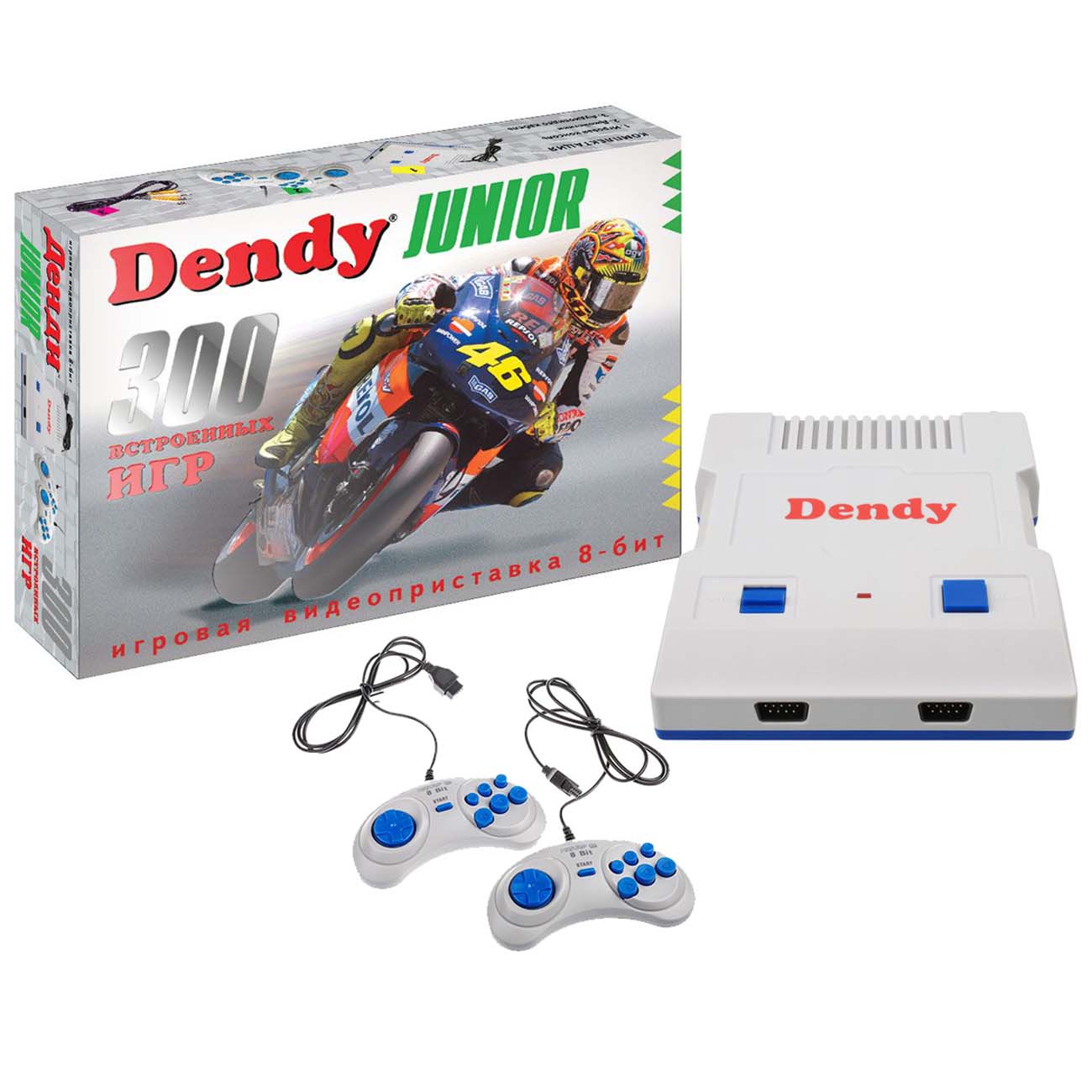 Купить Игровая консоль Dendy Junior 8Bit (300 игр, проводные геймпады, RCA)  в каталоге интернет магазина М.Видео по выгодной цене с доставкой, отзывы,  фотографии - Москва