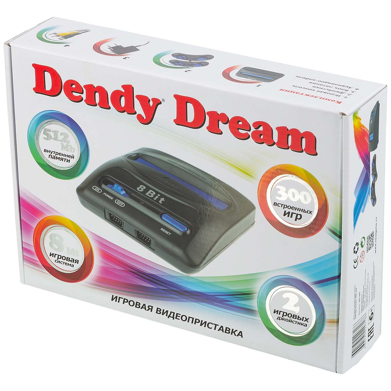 Купить Игровая консоль Dendy Dream 8Bit (300 игр, проводные геймпады, RCA)  в каталоге интернет магазина М.Видео по выгодной цене с доставкой, отзывы,  фотографии - Москва