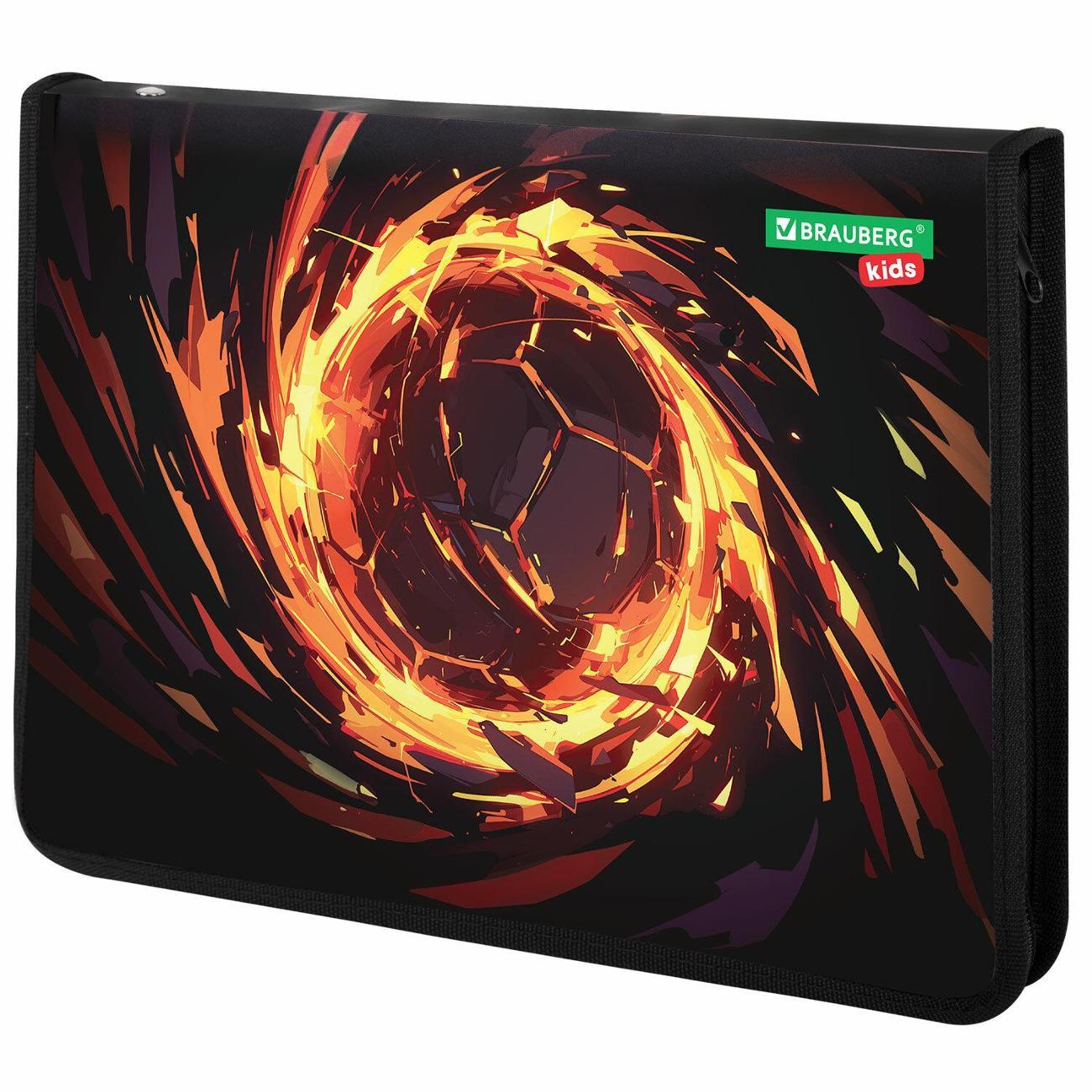 Изображение товара Папка Brauberg Папка д/тетрадей А4 МОЛНИЯ ВОКРУГ Огненный мяч