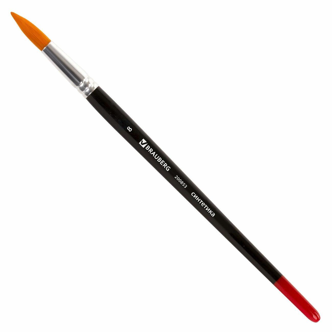 Изображение товара Кисть художественная Brauberg Кисть синтетика круглая №8 короткая BRAUBERG