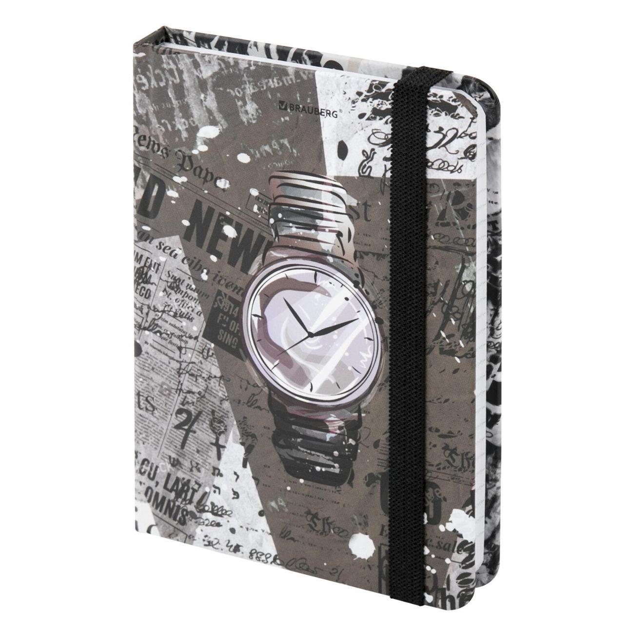 Изображение товара Блокнот для записей Brauberg Блокнот А6 BRAUBERG Часы твердый, клетка