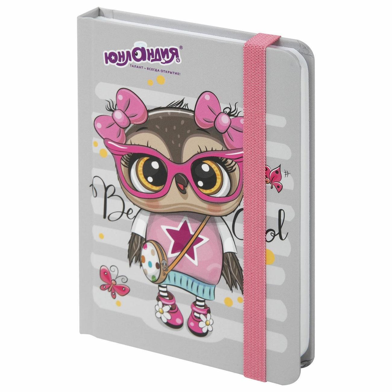 Изображение товара Блокнот для записей Юнландия Блокнот А6 ЮНЛАНДИЯ Совушка твердый, клетка