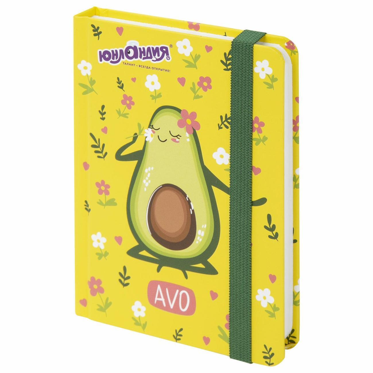 Изображение товара Блокнот для записей Юнландия Блокнот с резинкой А6 ЮНЛАНДИЯ Авокадо клетка