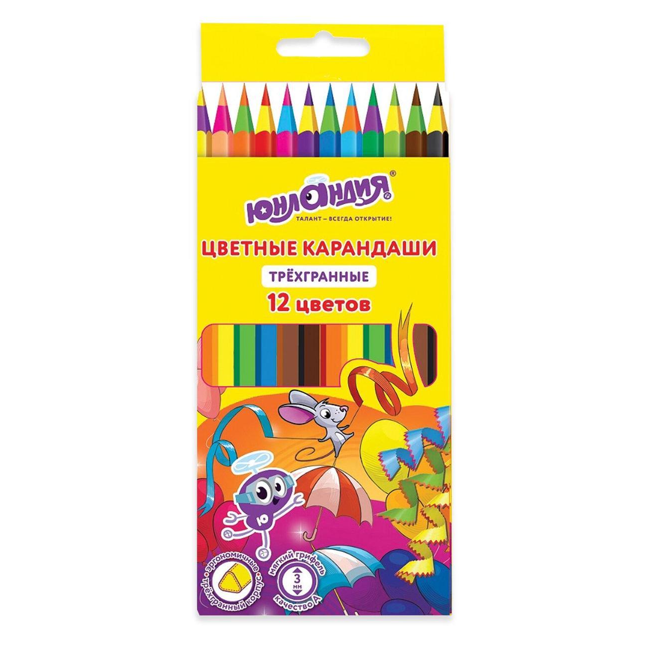 Изображение товара Карандаш Юнландия Карандаши цветные ЮНЛАНДИЯ Карнавал 12цв