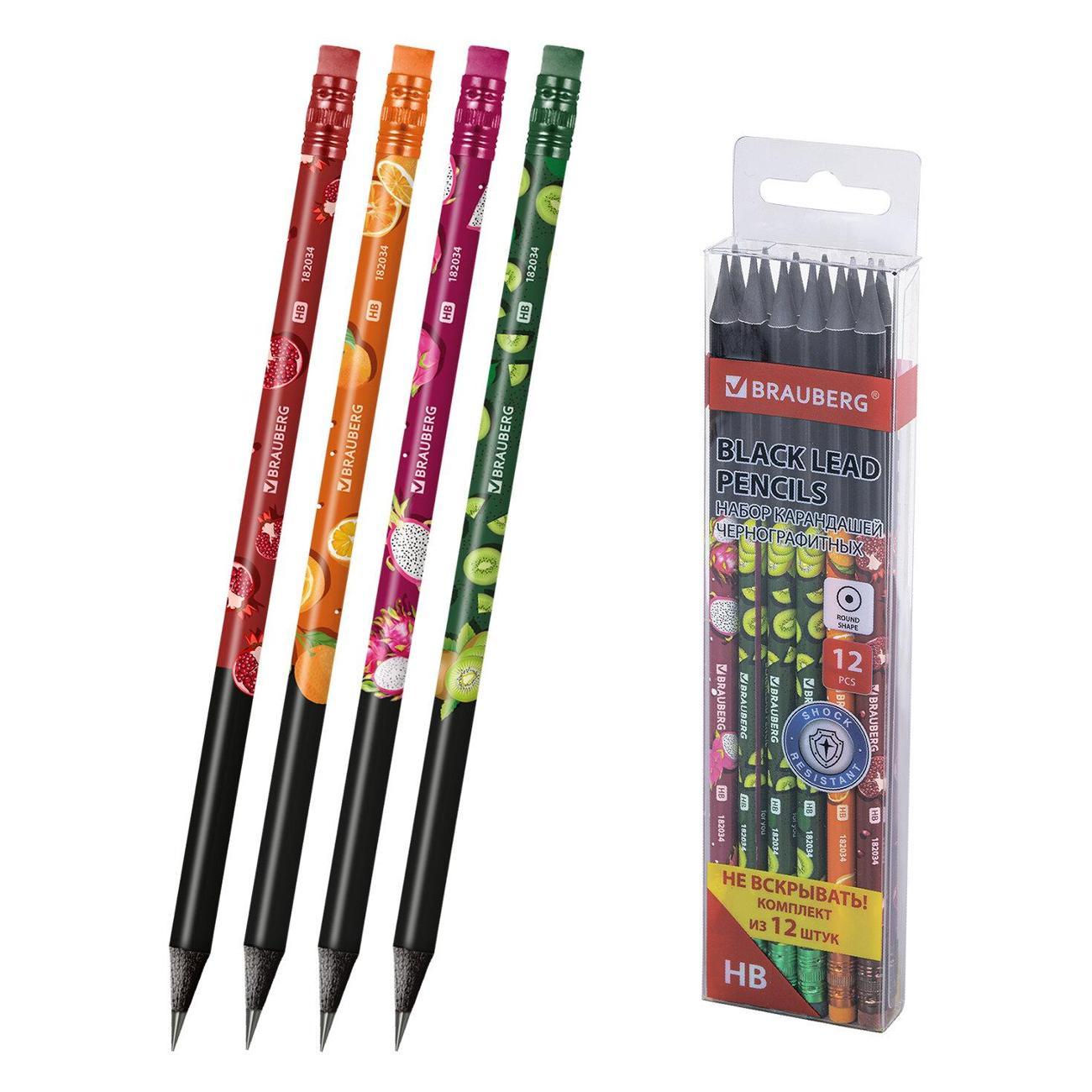 Изображение товара Карандаш Brauberg Карандаши ч/гр BRAUBERG FRUITS 12шт HB, с ластик