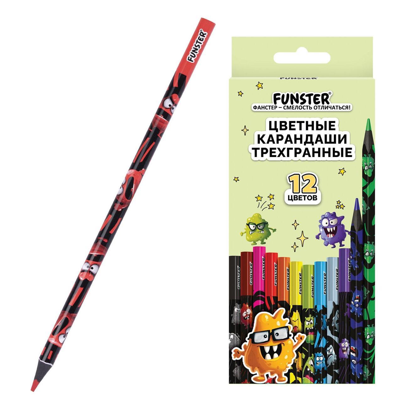 Изображение товара Карандаш FUNSTER Карандаши цветные FUNSTER Монстрики 12цв