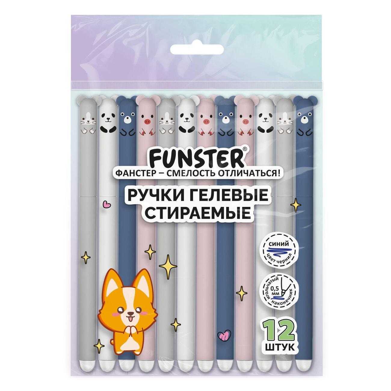 Изображение товара Ручка для письма FUNSTER Ручка ПИШИ-СТИРАЙ гел ANIMALS 12шт 0,35мм синяя